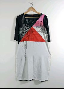 Kurta By W White, Black N Red