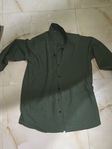 Men's Classic Olive Green Shirt linen