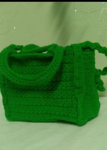 Crocheted Green Handbag | Very Comfortable &amp; Hand