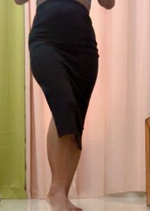 Chic Black skirt with High Slit