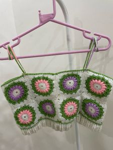 Crochet Floral Crop Top