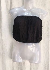 Black Strapless Crop Top