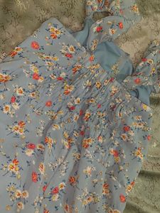 Blue Floral long desss