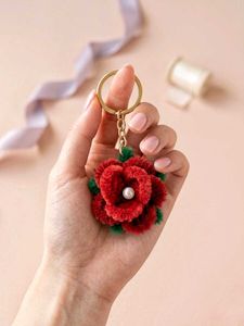 Rose Flower Keychain Charm