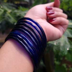 Navy Blue Glass Bangles