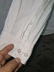 Men's White Band Collar Shirt 🤍