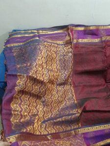Kanjeevaram pure Maroon &amp; Purple Silk Saree