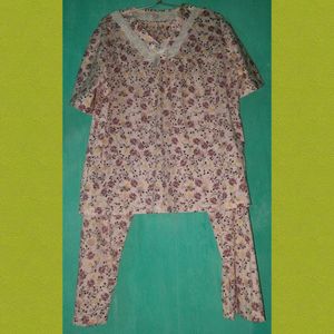 ___Floral Print Nigℎt Suit🩷
