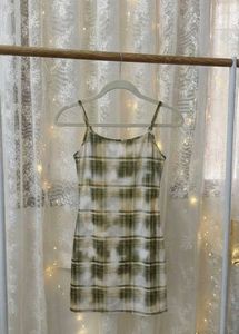 Green Plaid Mini Dress