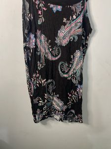 Black Paisley Print Sleeveless Top