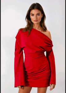 Red One-Shoulder Mini Dress