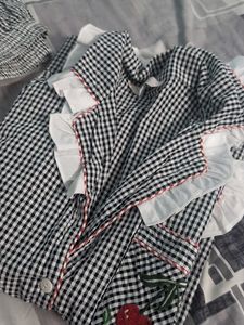 Cute Cherry Gingham Pajama Set