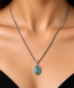 Oval Stone Pendant Necklace