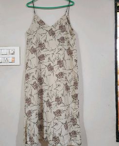 Floral Beige Midi Dress