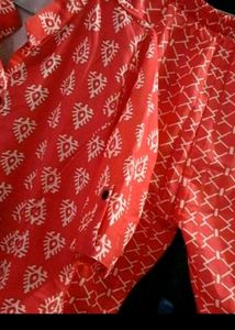 Stylish Tomato red Printed Kurta Set