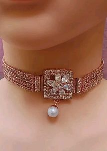 Stunning Rose Gold Choker & Earring Set
