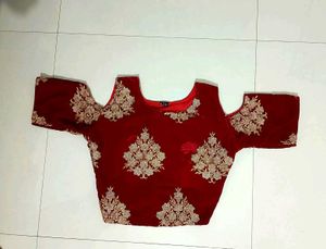 Maroon Red Velvet Blouse