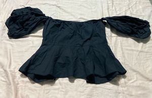 Chic Black Peplum Top