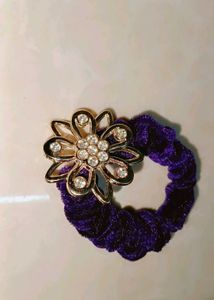 Floral Embellished Hair Scrunchies