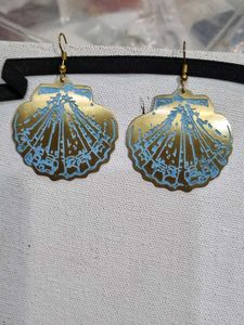 Scallop Shell Patina Earrings
