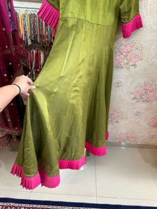 Elegant Olive Green Gown