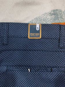 Men's Blue Printed Trousers
