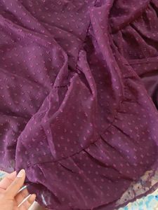 Elegant Purple Ruffled Midi Dress