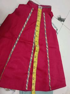 Red &amp; Teal Kurta Set with Dupatta for kids