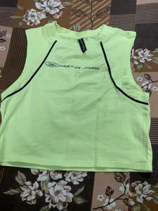 Lime Green Cropped Sleeveless Top
