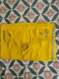 Elegant Yellow Saree with Blouse