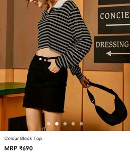 Savana Striped Cropped Polo Shirt