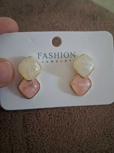 Elegant Dual Stone Drop Earrings