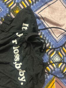 Black 'Its Your Loss, Baby' Crop Top