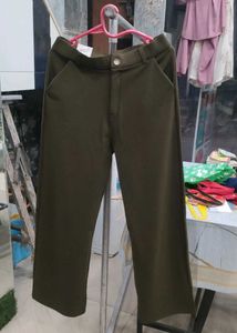 Olive Green Wide Leg Pants