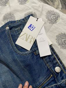 Zara copy Stylish Wide Leg Blue Denim Jeans