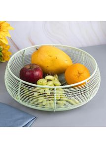 MARKET 99 Fruit Wire Basket for Storage Kitchen Net Cover Vegetable for Dining Table Kitchen Drainer Multi Use Metal Serving Organizer Fruit Bowl Iron Green