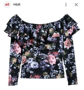 H&M Off-Shoulder Floral Print Top