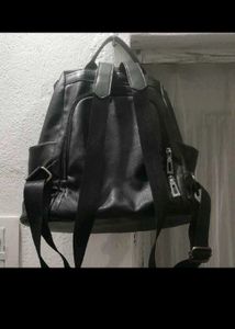 Black Leather Backpack