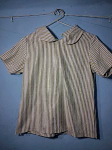 Striped Peter Pan Collar Top