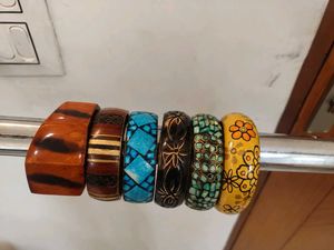 ✨ Y2K Fairycore Statement wooden Bangle Set