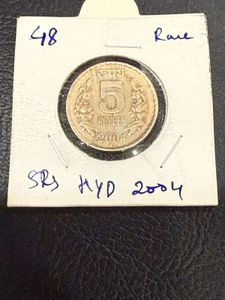 5rs Cu-ni 2004 Hyderabad Mint Rare