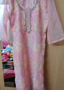 Elegant Pink Embroidered Kurta Set