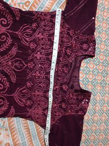 Elegant Maroon Embroidered Suit Set