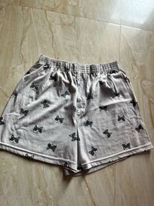 Cat Print Cotton Shorts