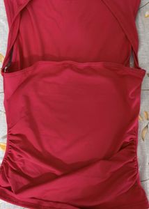 Chic Red Ruched Tank Top