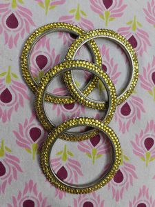 Sparkling Gold &amp; Crystal Bangles