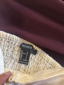 FOREVER 21 Stylish Maroon Top + Skirt