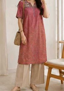 Beautiful Reddish Embroidered Kurti