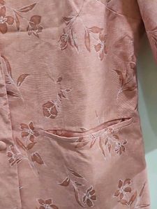 Salmon color Floral Print Blazer