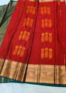 Traditional Red & Gold Silk Saree